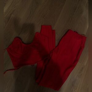 Fashion Nova Red Structured Trousers